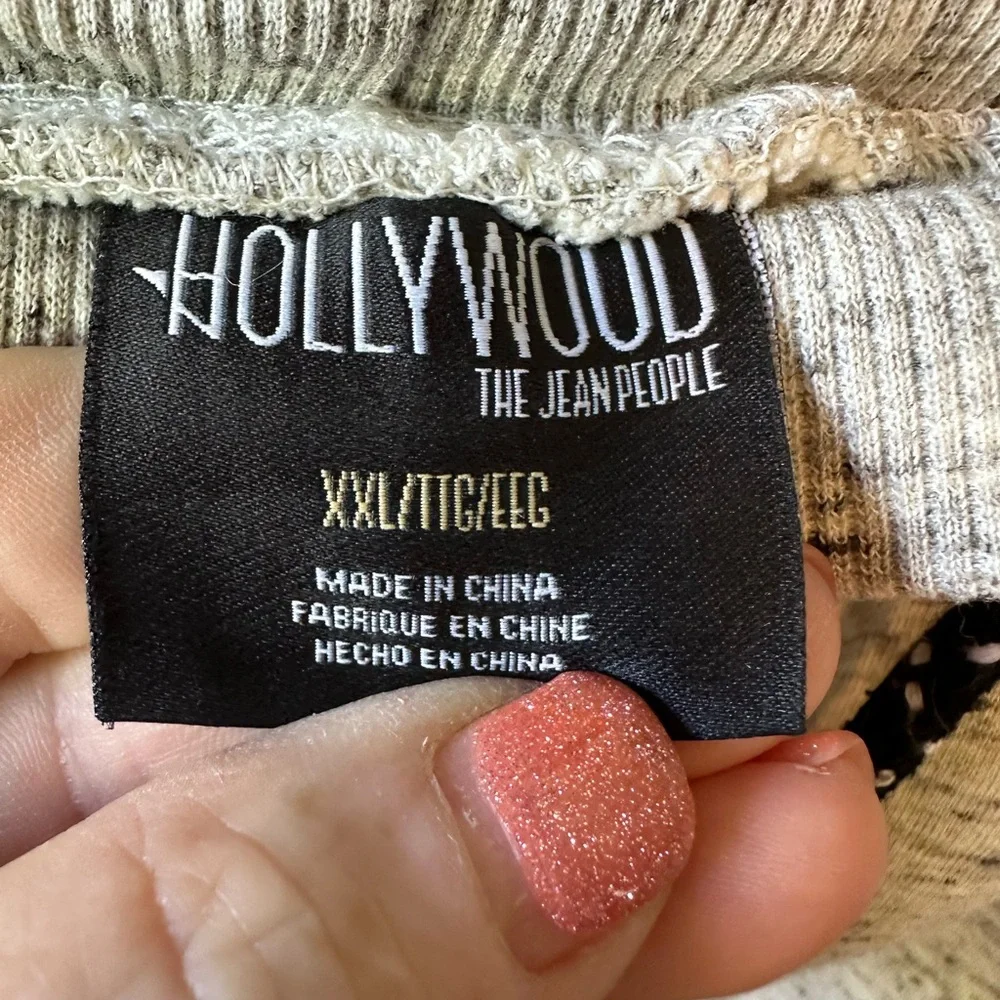 👖 Hollywood The Jean People Sherpa Lined Joggers XXL Cozy Sweatpants